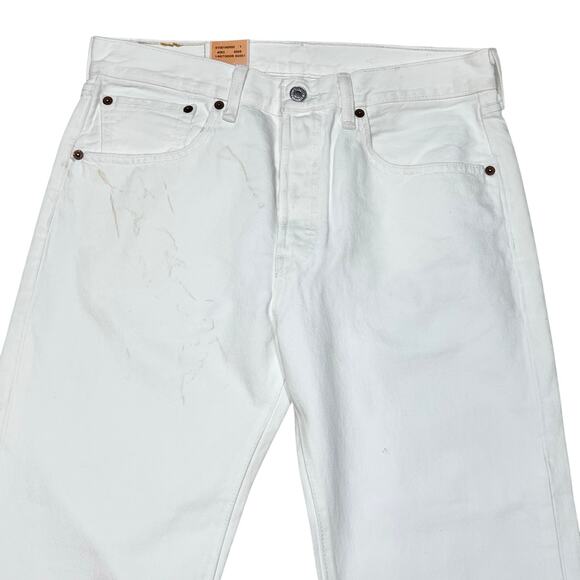 Levis 501 Original Fit Jeans 31x32 White Straight Leg Button Fly 100% Cotton New - Picture 4 of 14